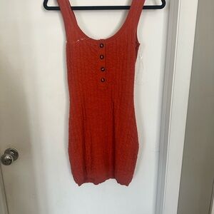 Blue Blush dress in Vibrant burnt orange